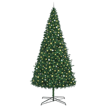 Weihnachtsbaum mit dekorativen Saitenlichtern Grün 400 cm PVC