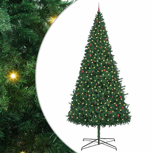 Weihnachtsbaum mit dekorativen Saitenlichtern Grün 400 cm PVC