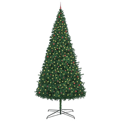 Weihnachtsbaum mit dekorativen Saitenlichtern Grün 400 cm PVC