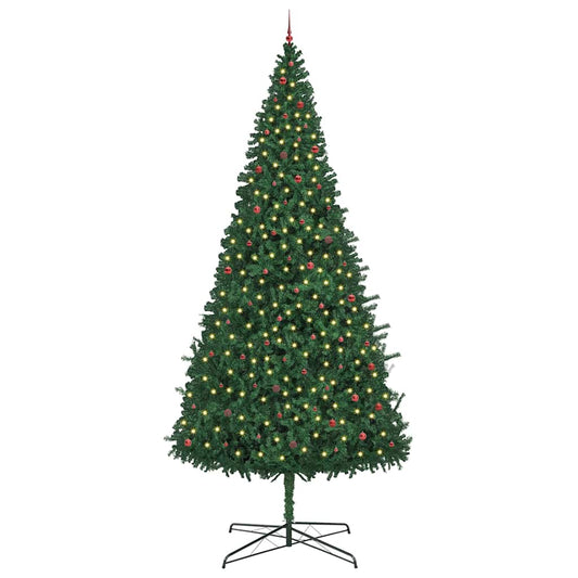 Weihnachtsbaum mit dekorativen Saitenlichtern Grün 400 cm PVC