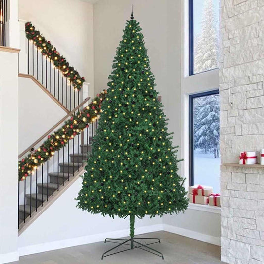 Weihnachtsbaum mit dekorativen Saitenlichtern Grün 400 cm PVC