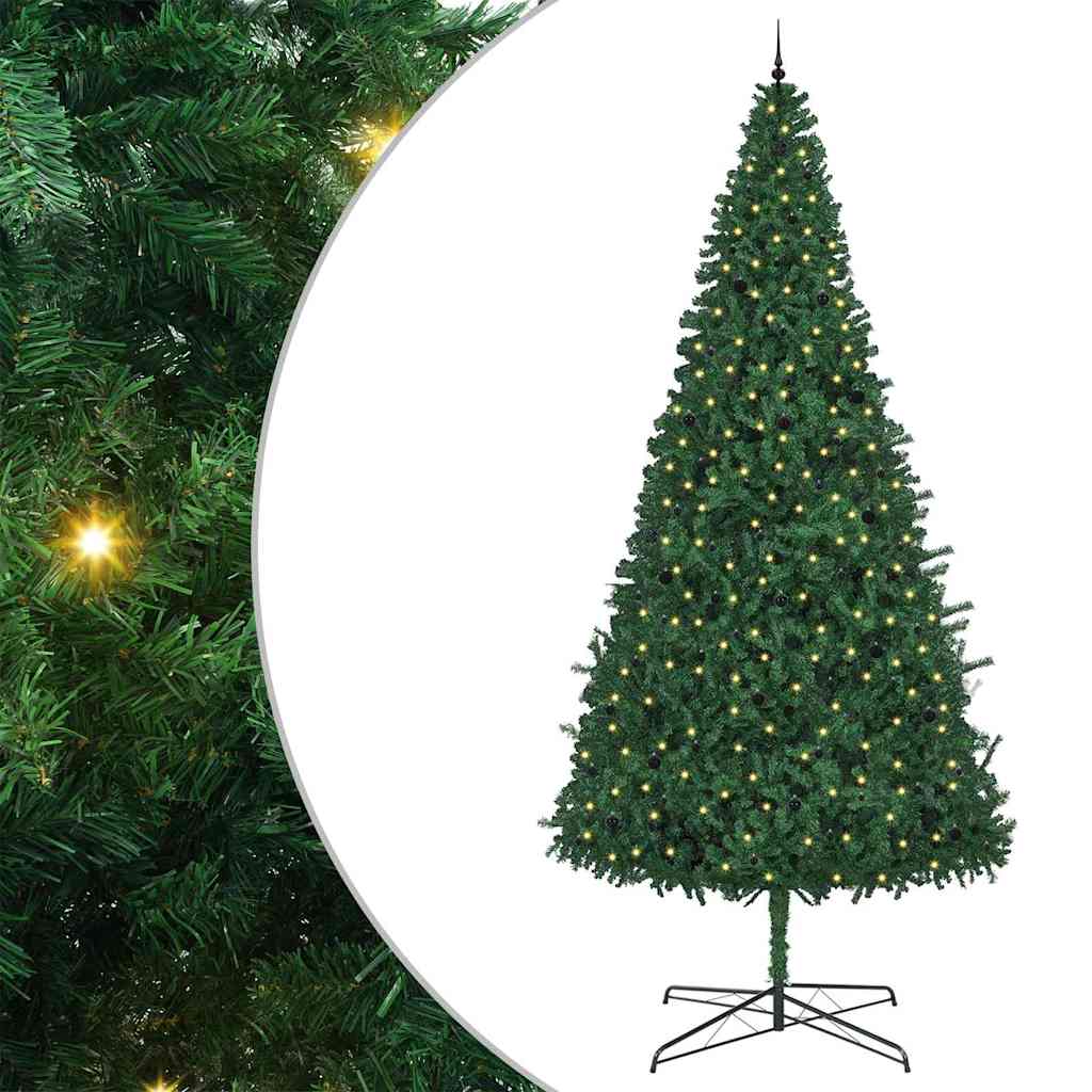 Weihnachtsbaum mit dekorativen Saitenlichtern Grün 400 cm PVC