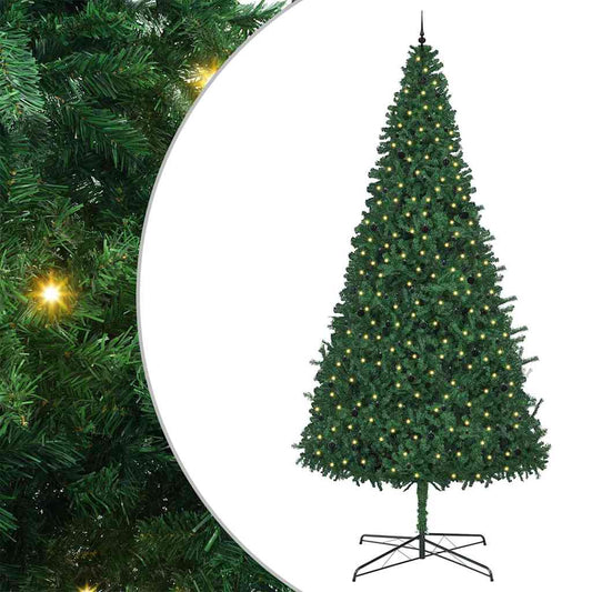 Weihnachtsbaum mit dekorativen Saitenlichtern Grün 400 cm PVC