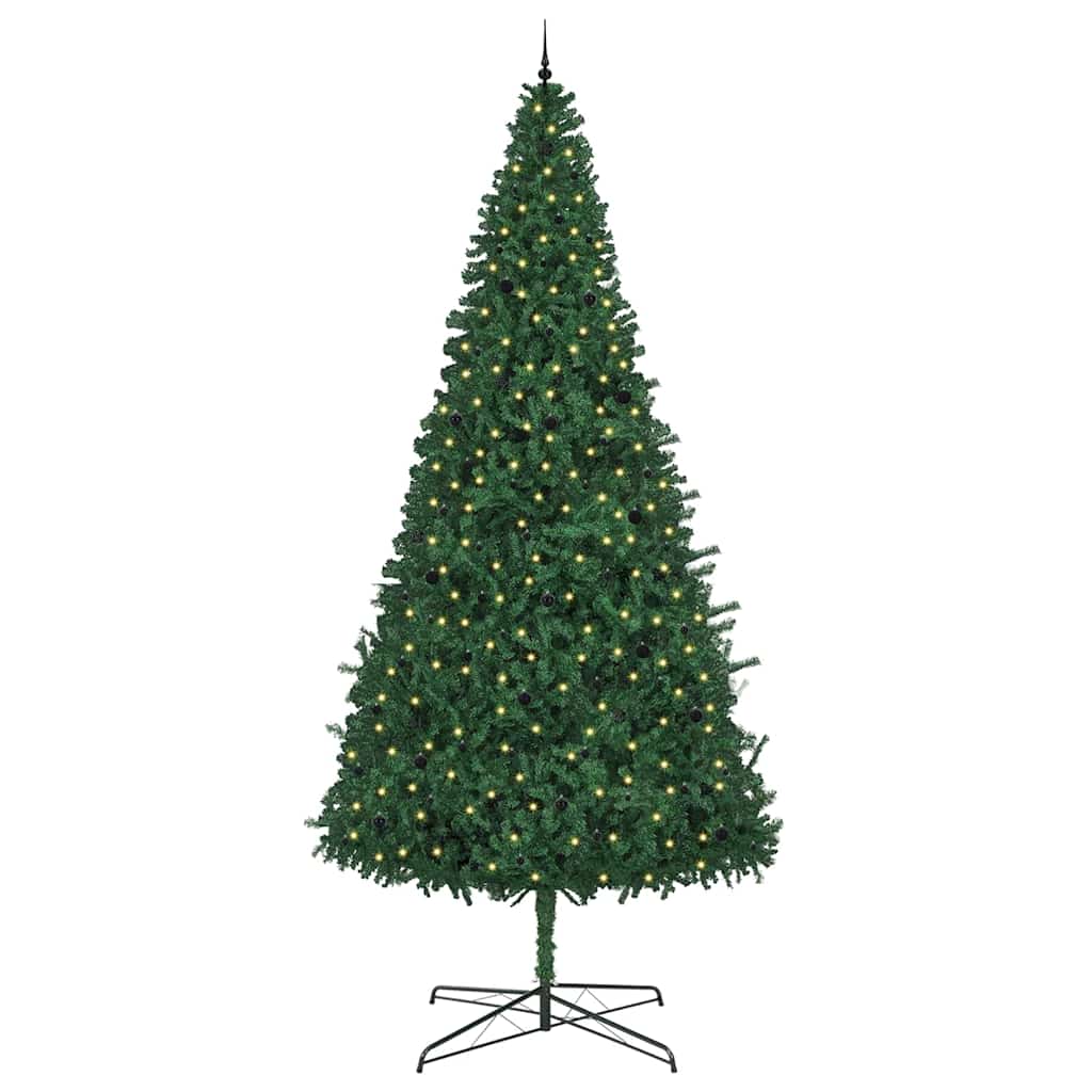 Weihnachtsbaum mit dekorativen Saitenlichtern Grün 400 cm PVC