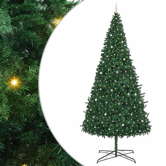 Weihnachtsbaum mit dekorativen Saitenlichtern Grün 400 cm PVC