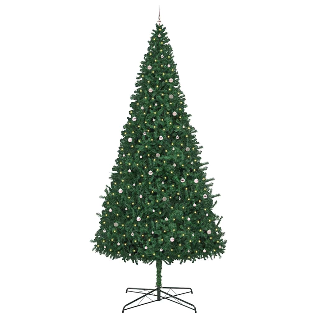 Weihnachtsbaum mit dekorativen Saitenlichtern Grün 400 cm PVC