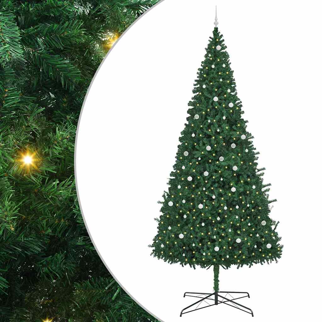 Weihnachtsbaum mit dekorativen Saitenlichtern Grün 400 cm PVC