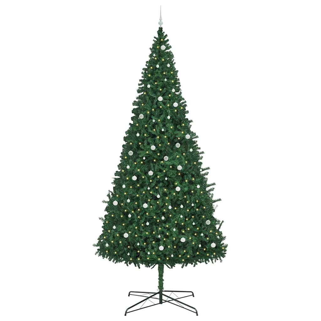 Weihnachtsbaum mit dekorativen Saitenlichtern Grün 400 cm PVC