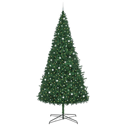 Weihnachtsbaum mit dekorativen Saitenlichtern Grün 400 cm PVC