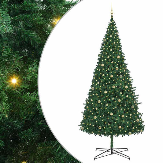 Weihnachtsbaum mit dekorativen Saitenlichtern Grün 400 cm PVC