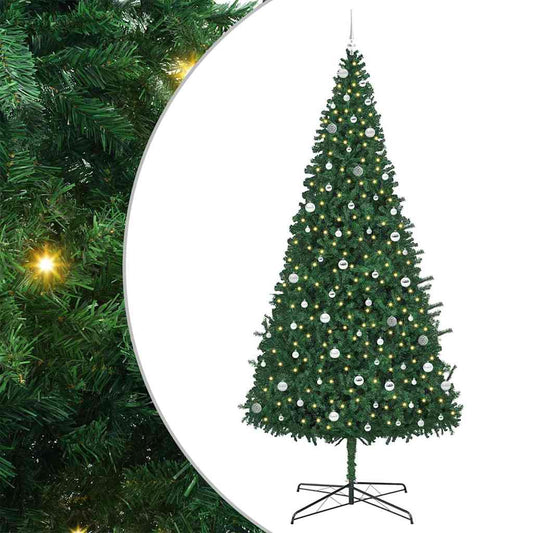 Weihnachtsbaum mit dekorativen Saitenlichtern Grün 400 cm PVC
