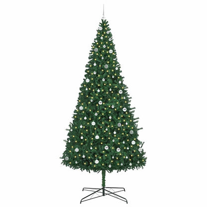 Weihnachtsbaum mit dekorativen Saitenlichtern Grün 400 cm PVC