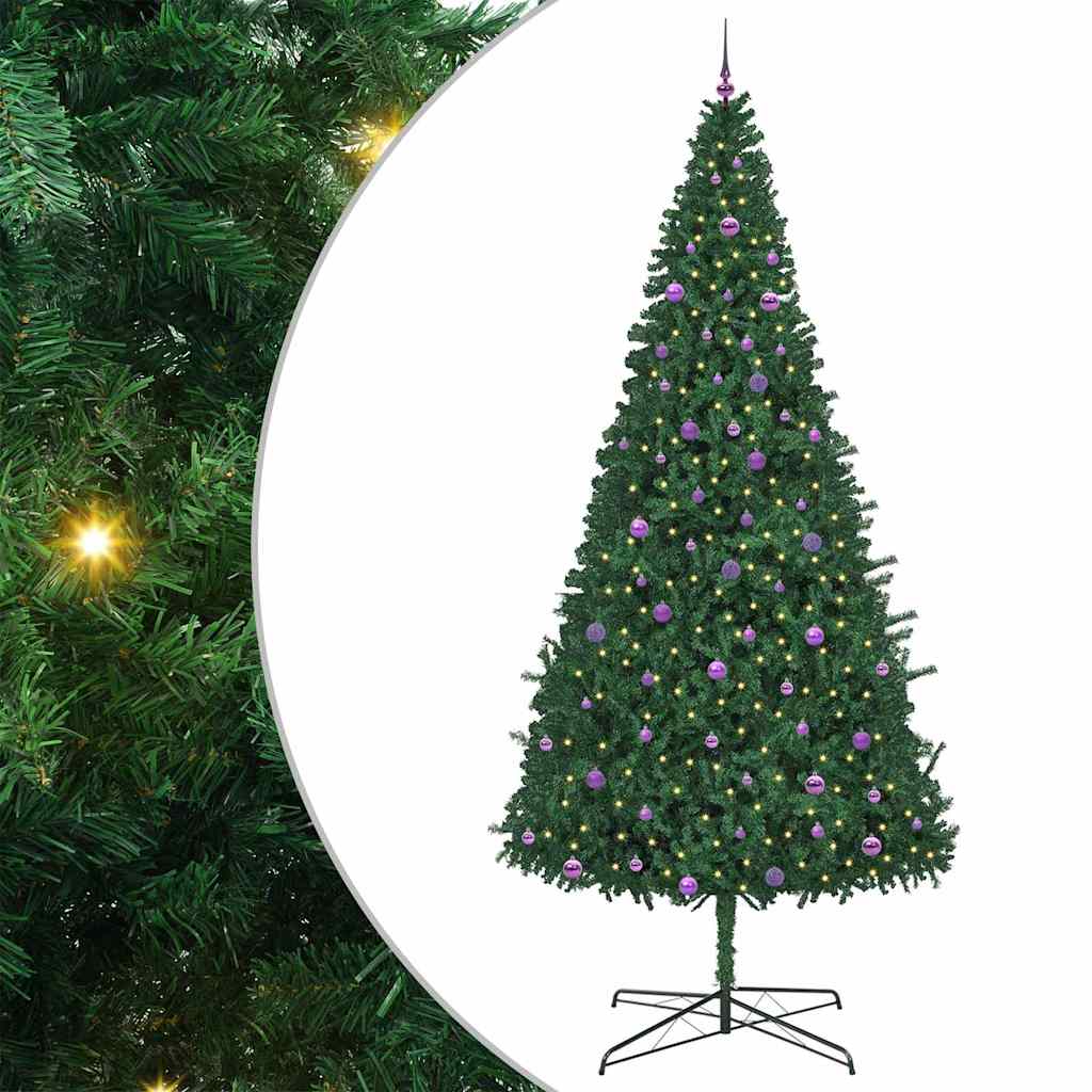 Weihnachtsbaum mit dekorativen Saitenlichtern Grün 400 cm PVC