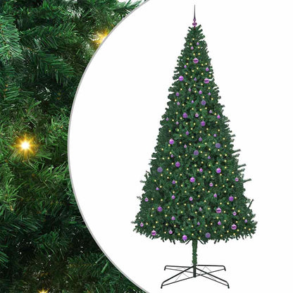 Weihnachtsbaum mit dekorativen Saitenlichtern Grün 400 cm PVC