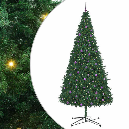 Weihnachtsbaum mit dekorativen Saitenlichtern Grün 400 cm PVC
