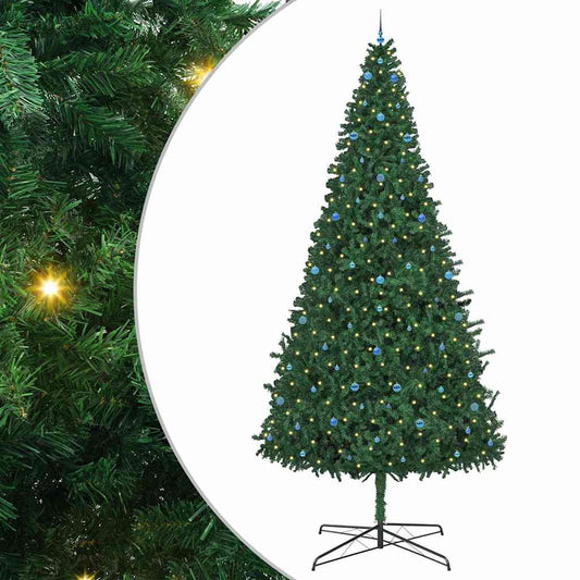 Weihnachtsbaum mit dekorativen Saitenlichtern Grün 400 cm PVC