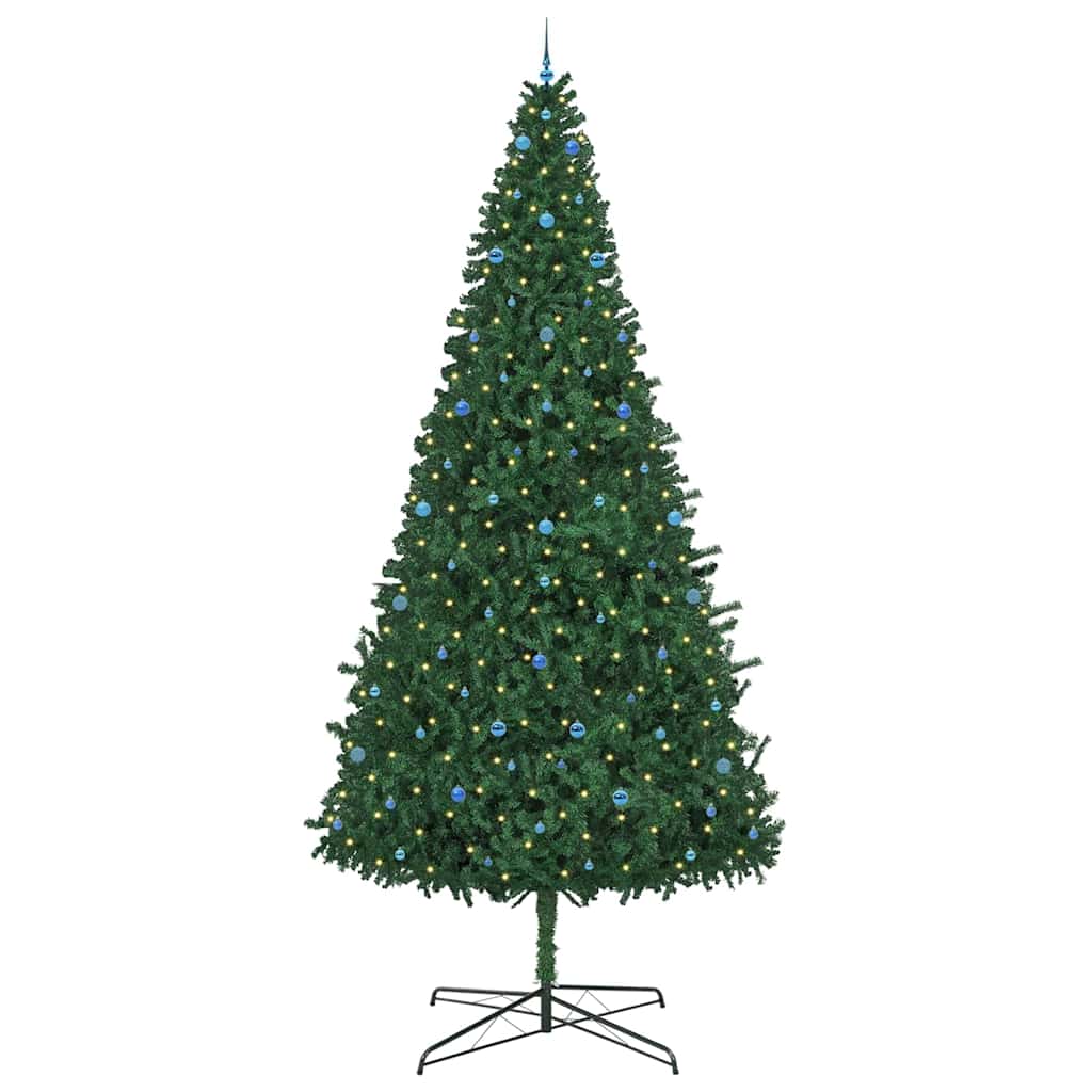 Weihnachtsbaum mit dekorativen Saitenlichtern Grün 400 cm PVC