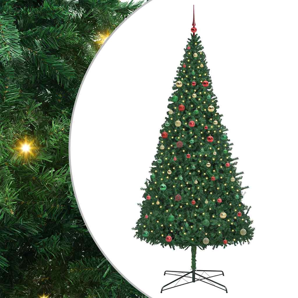 Weihnachtsbaum mit dekorativen Saitenlichtern Grün 400 cm PVC