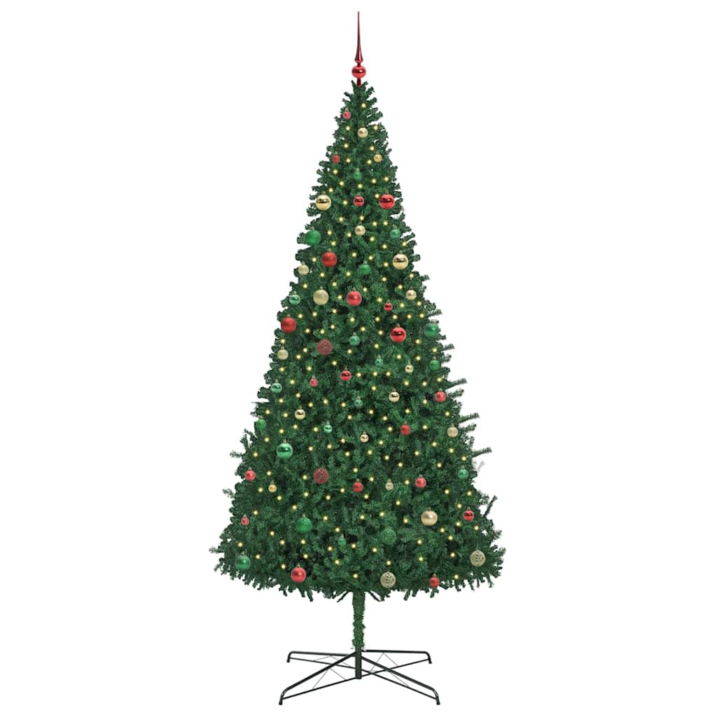 Weihnachtsbaum mit dekorativen Saitenlichtern Grün 400 cm PVC