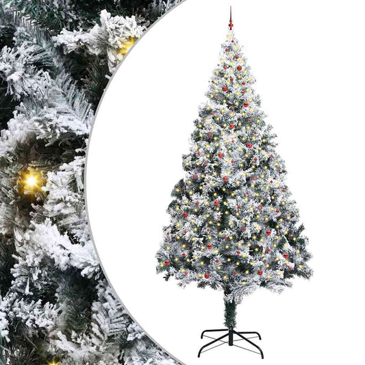 Künstlicher vorbeleuchteter Weihnachtsbaum mit Kugelset Grün