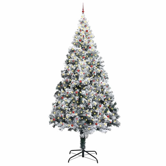 Künstlicher vorbeleuchteter Weihnachtsbaum mit Kugelset Grün