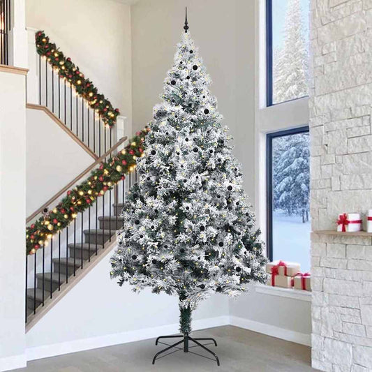 Künstlicher vorbeleuchteter Weihnachtsbaum mit Baallset Grün