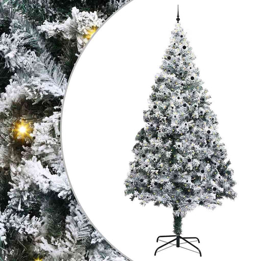 Künstlicher vorbeleuchteter Weihnachtsbaum mit Baallset Grün