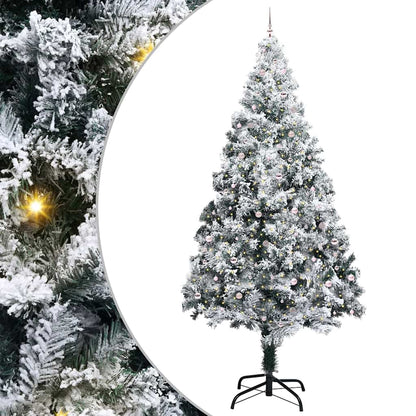 Künstlicher vorbeleuchteter Weihnachtsbaum mit Kugel-Set Grün