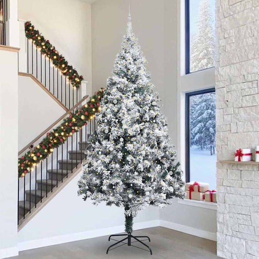 Künstlicher vorbeleuchteter Weihnachtsbaum mit Kugel-Set Grün