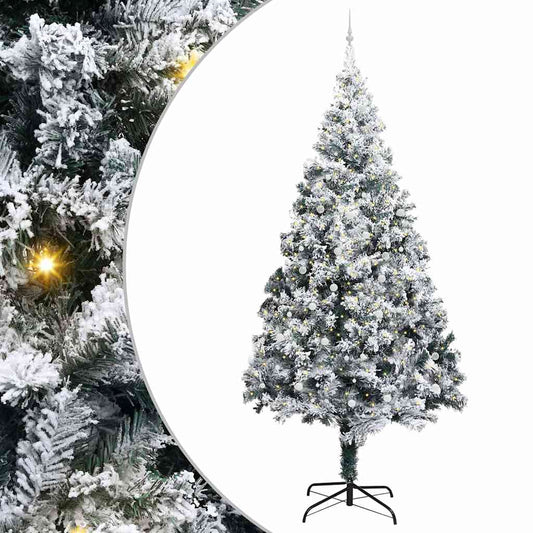 Künstlicher vorbeleuchteter Weihnachtsbaum mit Kugel-Set Grün