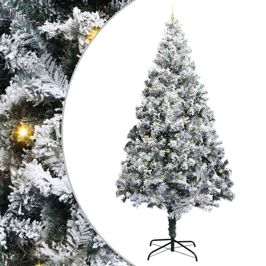 Künstlicher vorbeleuchteter Weihnachtsbaum mit Kugelset Grün