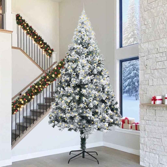 Künstlicher vorbeleuchteter Weihnachtsbaum mit Kugelsatz Grün