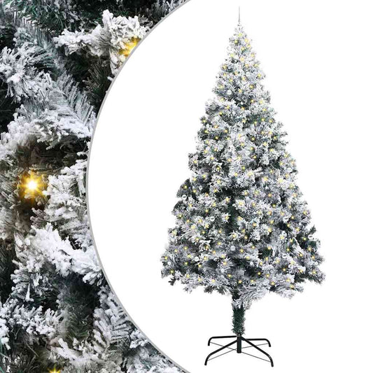 Künstlicher vorbeleuchteter Weihnachtsbaum mit Kugelsatz Grün