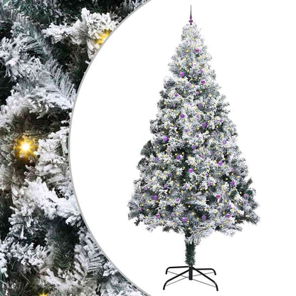 Künstlicher vorbeleuchteter Weihnachtsbaum mit Kugelsatz Grün