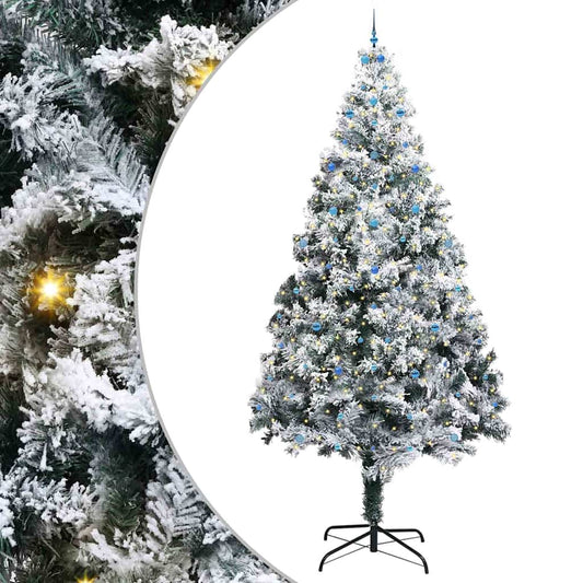 Künstlicher vorbeleuchteter Weihnachtsbaum mit Kugelset Grün