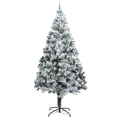 Künstlicher vorbeleuchteter Weihnachtsbaum mit Kugelset Grün