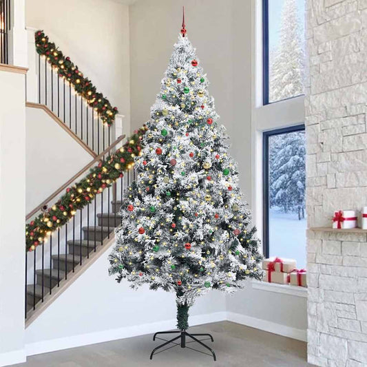 Künstlicher vorbeleuchteter Weihnachtsbaum mit Kugelset Grün