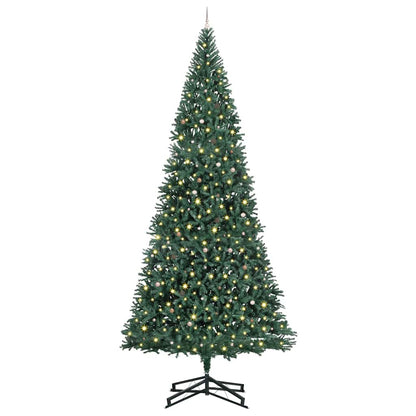 Künstlicher vorbeleuchteter Weihnachtsbaum mit Kugelset Grün