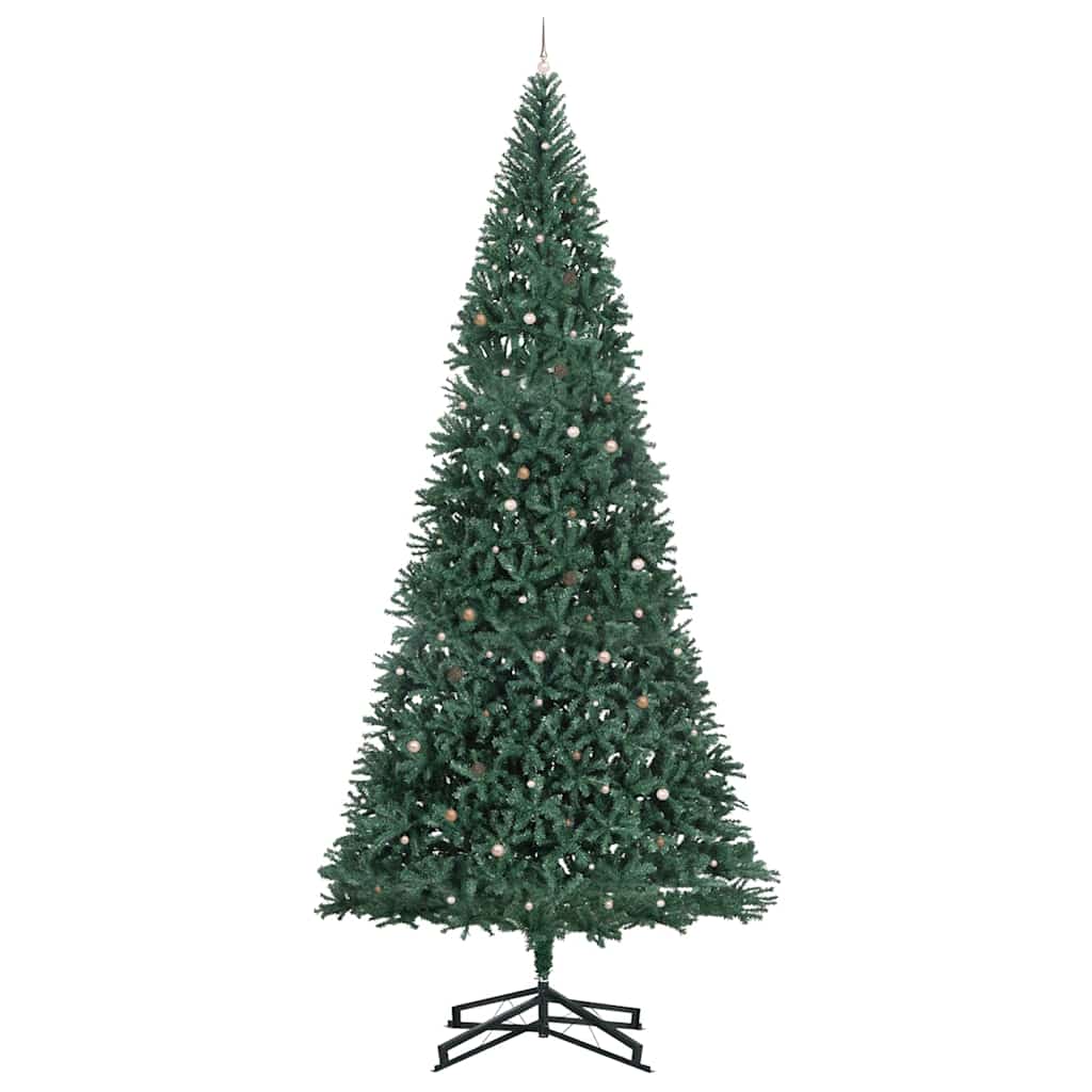 Künstlicher vorbeleuchteter Weihnachtsbaum mit Kugelset Grün
