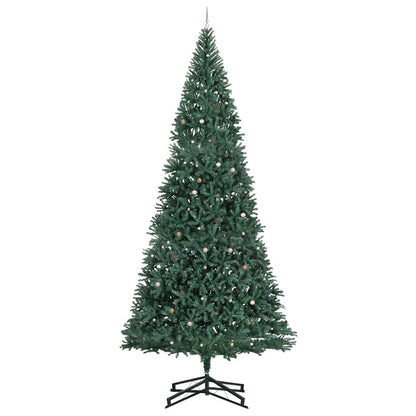Künstlicher vorbeleuchteter Weihnachtsbaum mit Kugelset Grün