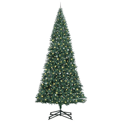Künstlicher vorbeleuchteter Weihnachtsbaum mit Kugelset Grün