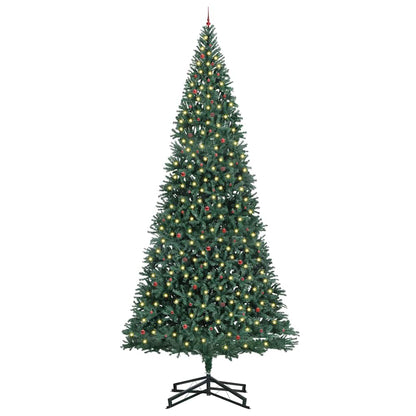 Künstlicher vorbeleuchteter Weihnachtsbaum mit Kugelset Grün