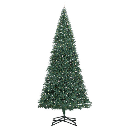 Künstlicher vorbeleuchteter Weihnachtsbaum mit Kugelset Grün