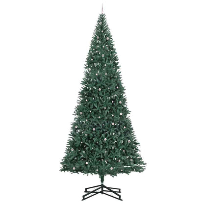 Künstlicher vorbeleuchteter Weihnachtsbaum mit Kugelset Grün