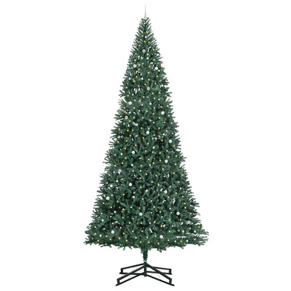 Künstlicher vorbeleuchteter Weihnachtsbaum mit Kugelset Grün