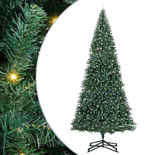 Künstlicher vorbeleuchteter Weihnachtsbaum mit Kugelset Grün