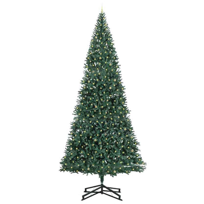 Künstlicher vorbeleuchteter Weihnachtsbaum mit Kugelset Grün