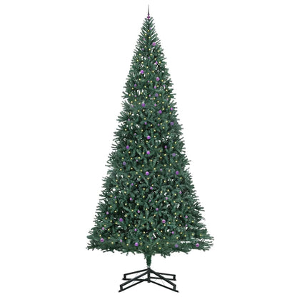 Künstlicher vorbeleuchteter Weihnachtsbaum mit Kugelset Grün