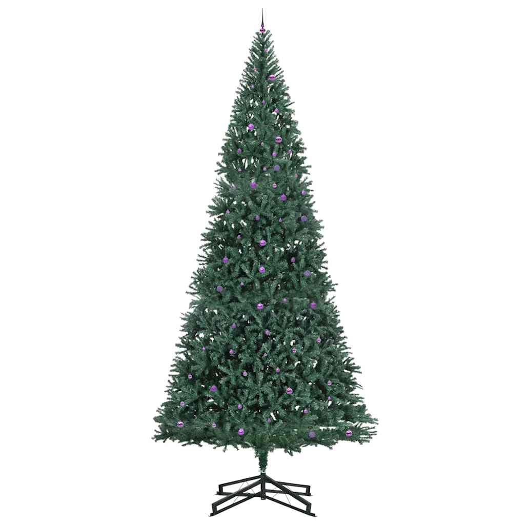 Künstlicher vorbeleuchteter Weihnachtsbaum mit Kugelset Grün