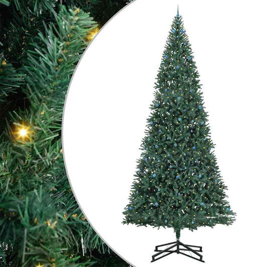 Künstlicher vorbeleuchteter Weihnachtsbaum mit Kugelset Grün